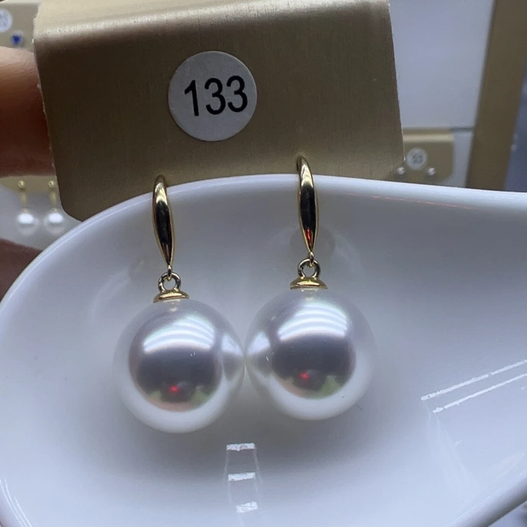 耳饰银S925镶嵌淡水珍珠