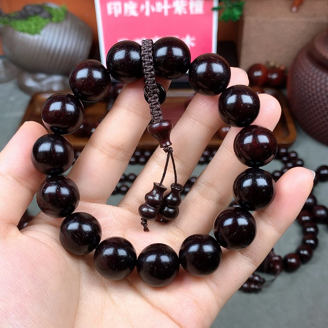 木宝阁小叶紫檀手串，尺寸16mm（现货实拍）