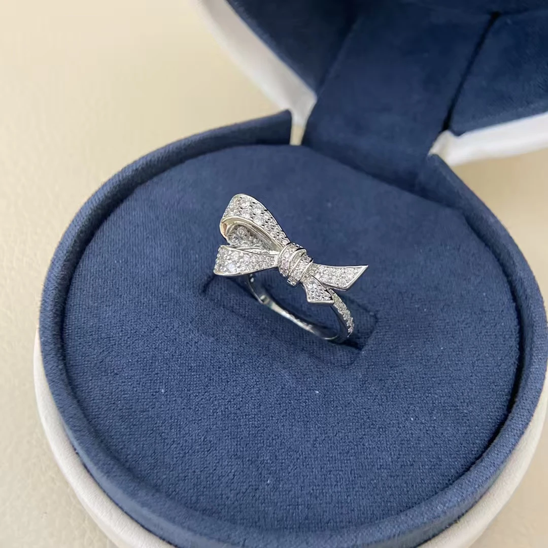 925银戒指 合金戒指 简约 经典 蝴蝶结戒指