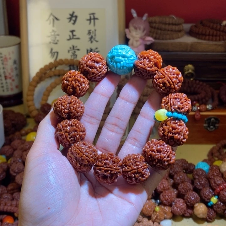 吊坠金刚菩提226玉化蓝龙珠