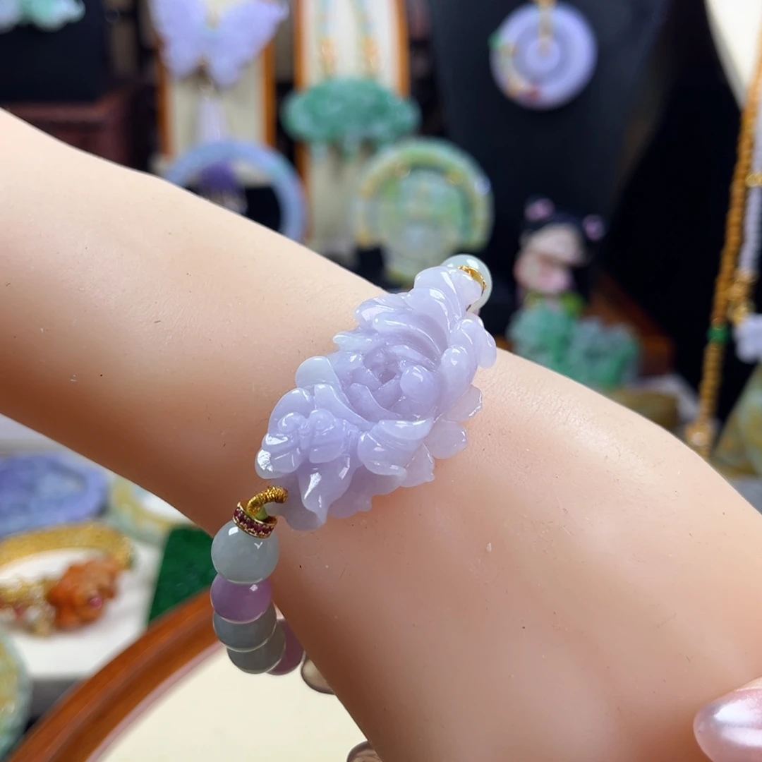 颈饰未镶嵌翡翠紫花