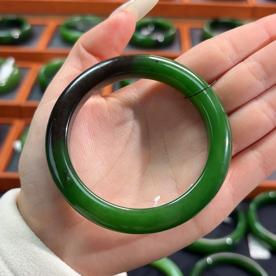 和田玉未镶嵌手镯聚红皮正阳绿