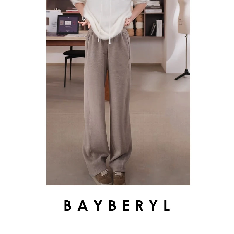 FF-BAYBERYL老贝QQ裤*抓绒羊毛松紧腰拉链秋休闲裤XXK5I1303