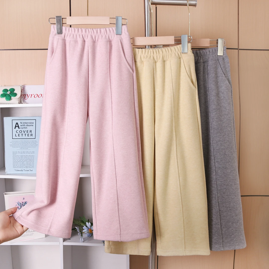 新品秋款童装童裤软糯高品质女童裤子男童休闲长裤百搭运动阔腿裤