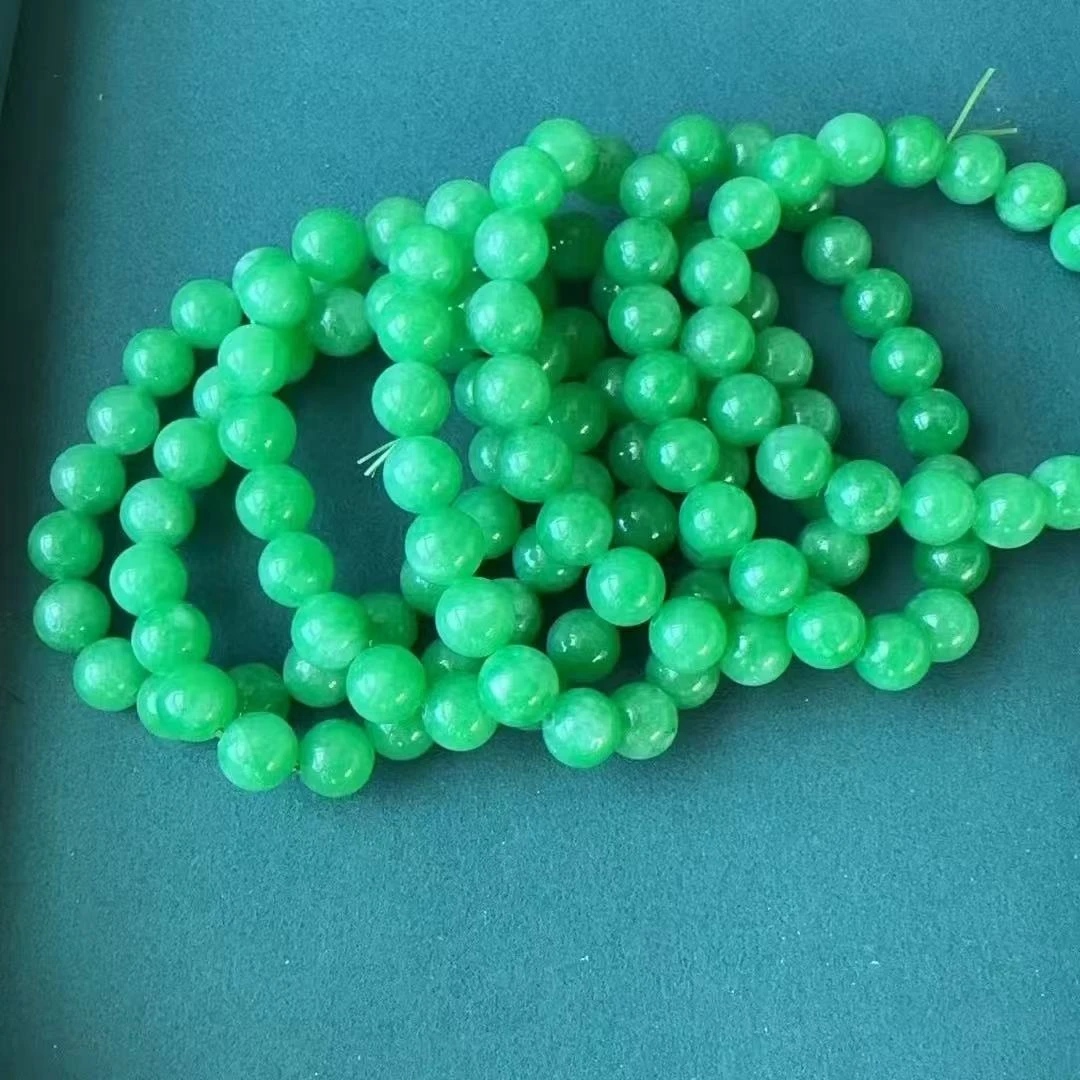 A31翡翠果阳绿手串10mm