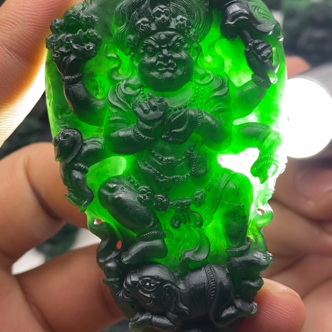 定制翡翠未镶嵌天然翡翠A货大黑天