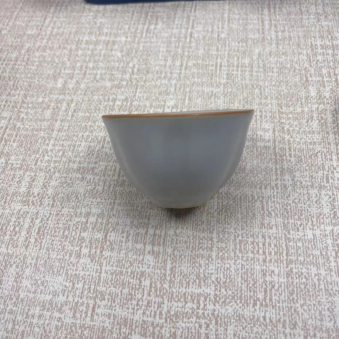 复古中式汝窑茶杯冰裂纹开片可养陶瓷品茗主人杯