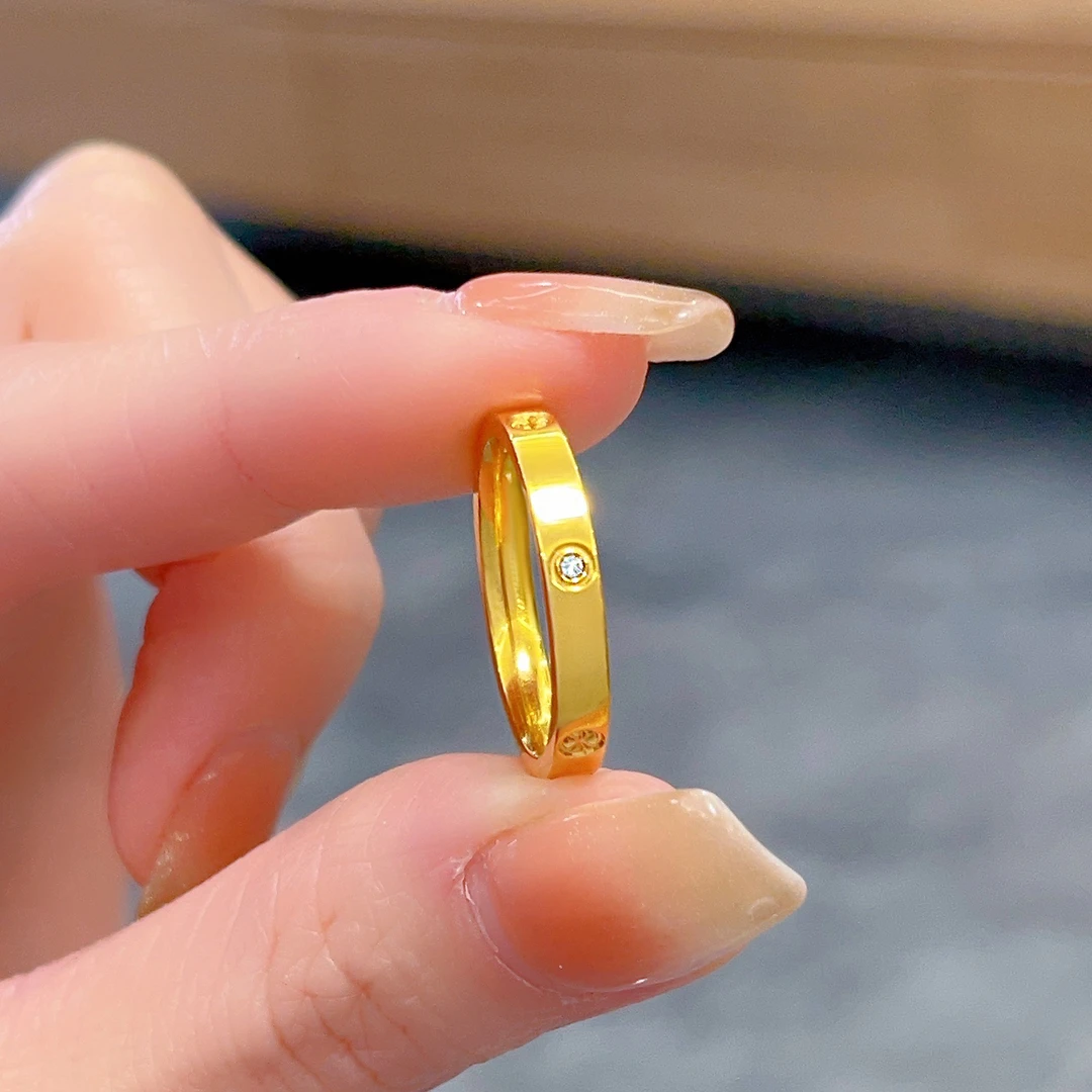 钛钢戒指 经典素圈米字戒指男女小众钛钢情侣对戒食指环不掉色