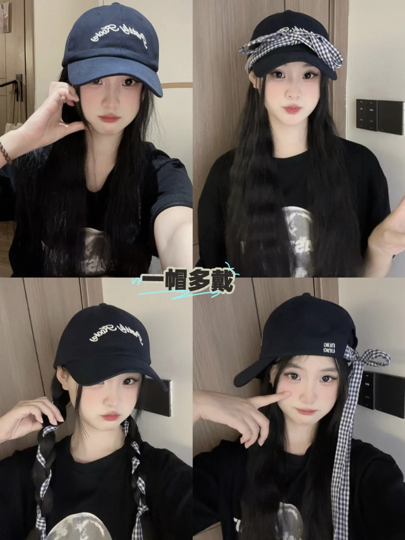 一帽多戴，休闲风圆顶棒球帽极简风夏季帽子通用女四季通用出游