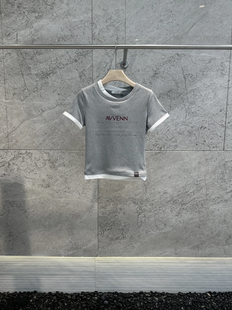 【AVVENN】设计师品牌25年夏款新品logo印花短袖T恤AL31001552