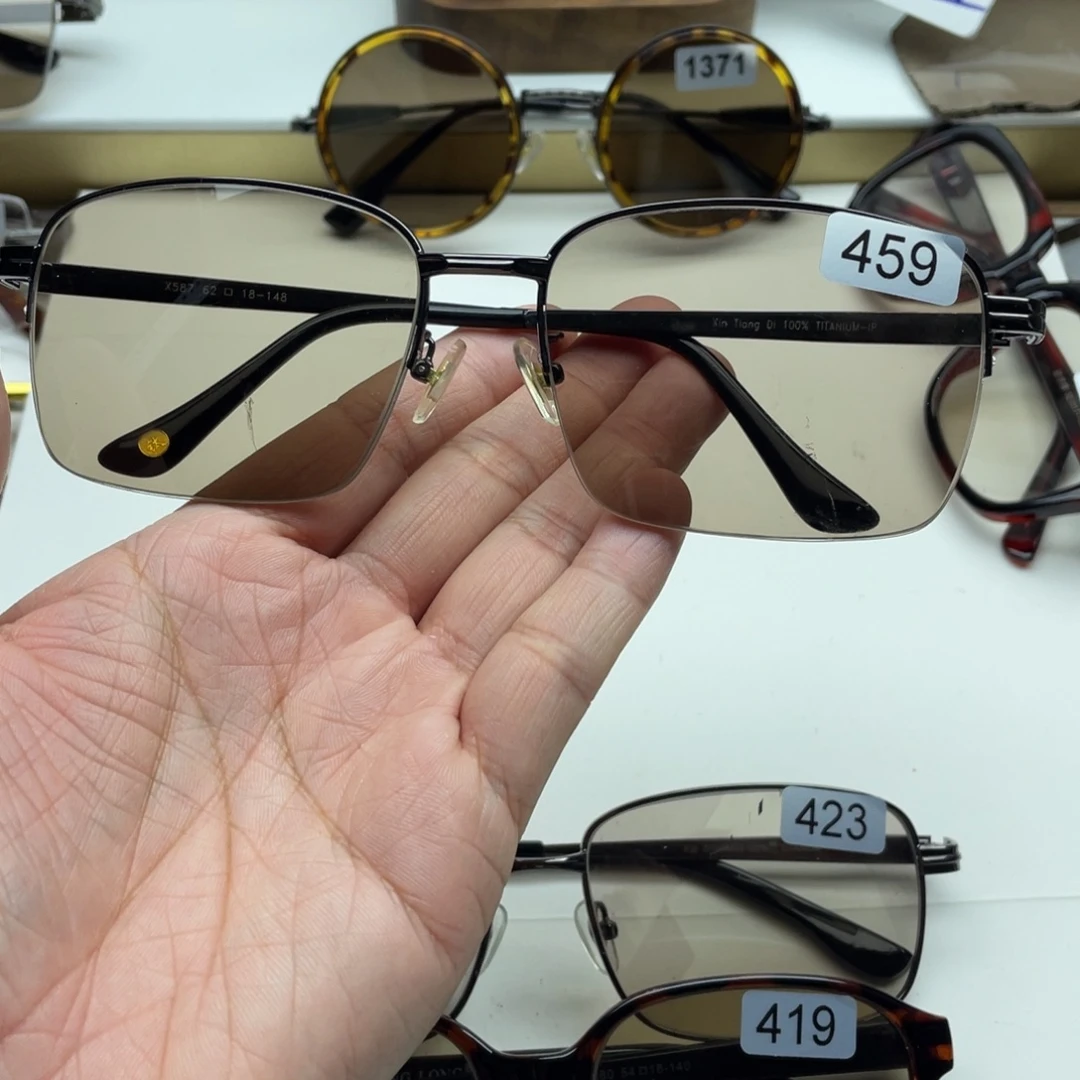 茶水晶半框眼镜 459