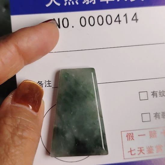 翡翠未镶嵌颈饰无事牌