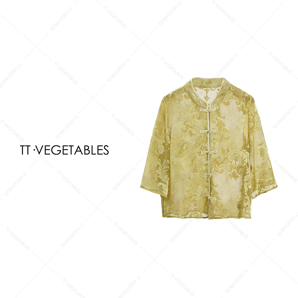 TT・VEGETABLES【序白】绮梦 剪花工艺气质中式上衣长袖外套512099