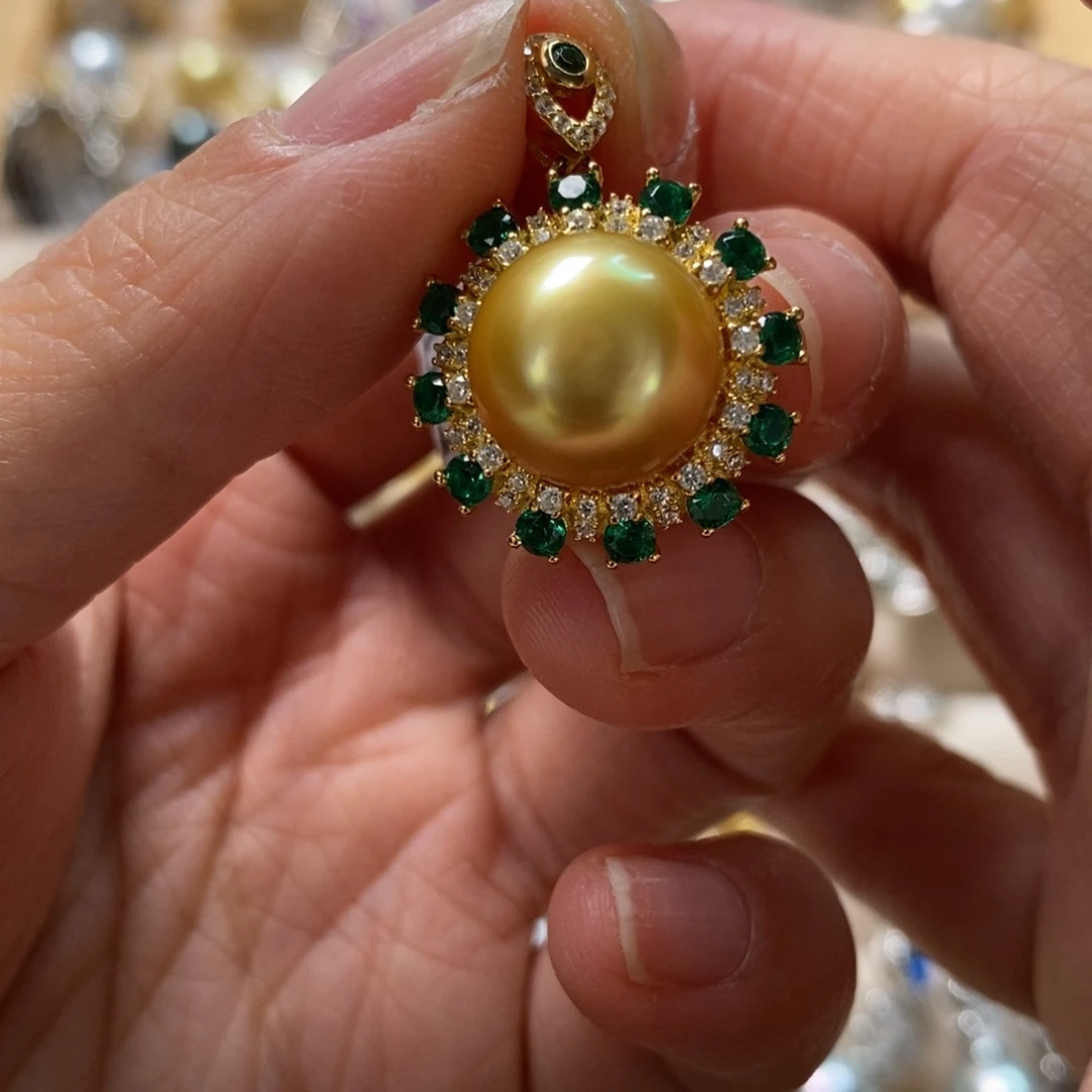 海水珍珠颈饰银S925镶嵌