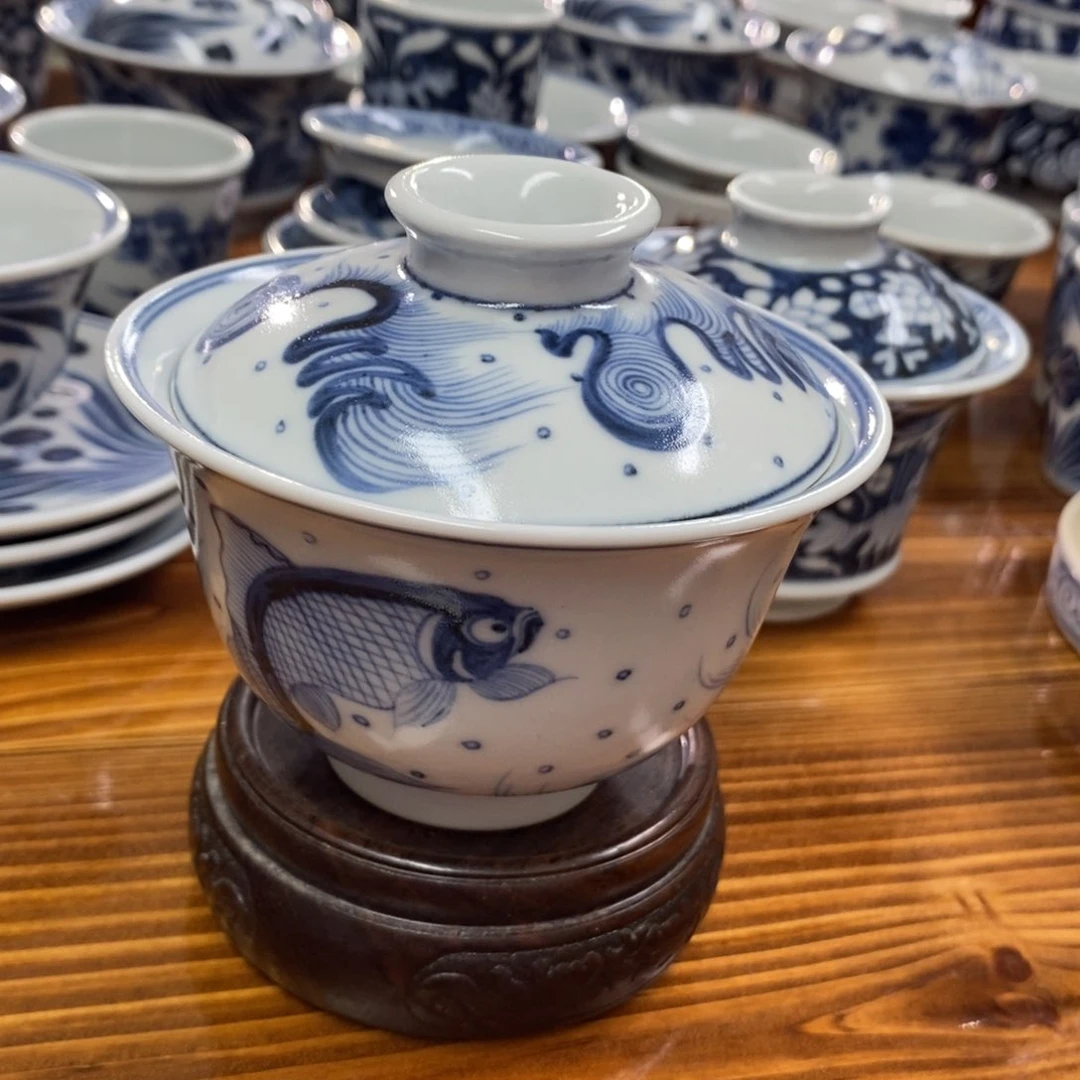 景德镇手工手绘陶瓷微瑕福利盖碗