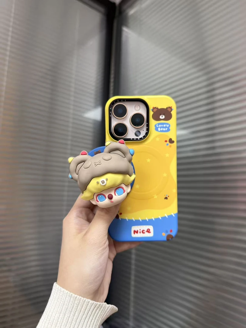 可爱小熊帽dimoo菲林磁吸手机壳一套