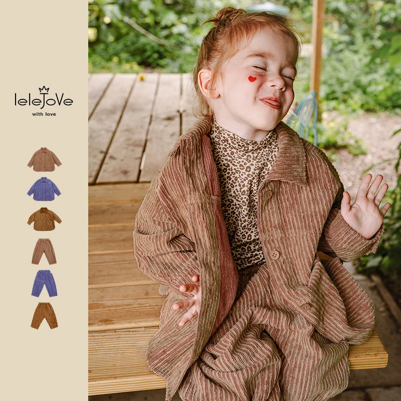【lelejove】秋日摩登·北欧风儿童复古洋气灯芯绒中性套装4AT35616