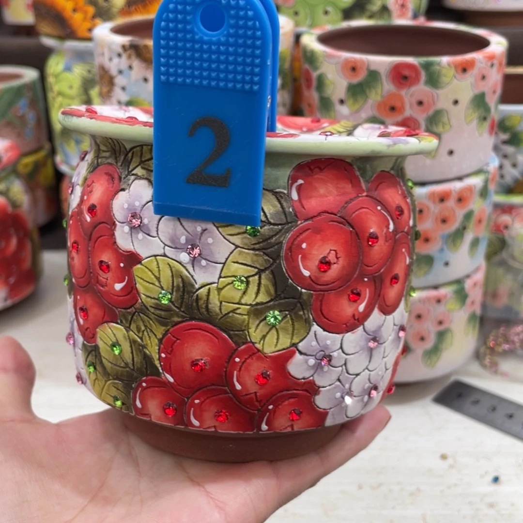 红陶多肉花盆奶罐