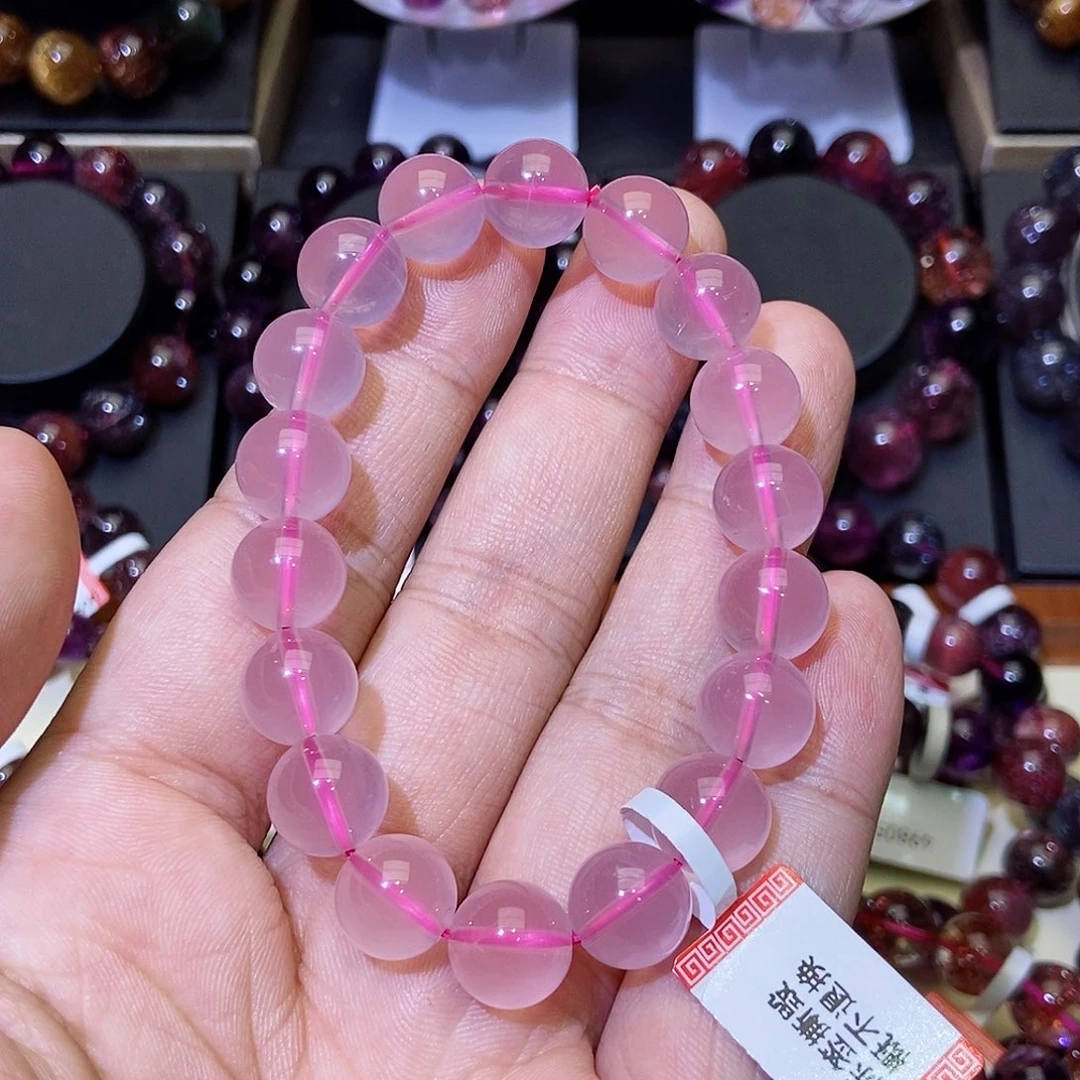 水晶手链未镶嵌没**字粉晶