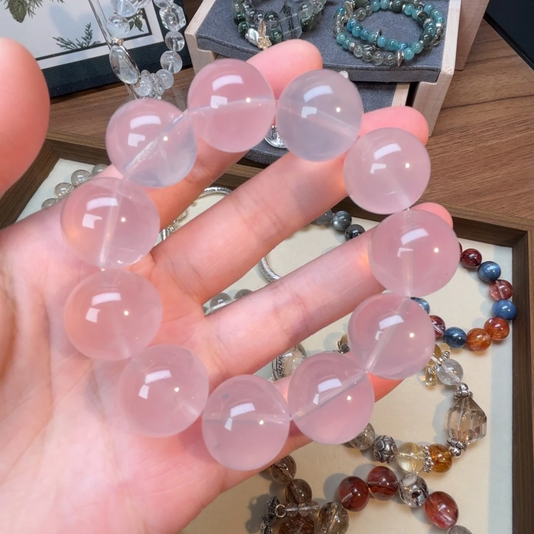 水晶未镶嵌手链天然水晶莫粉水晶手串