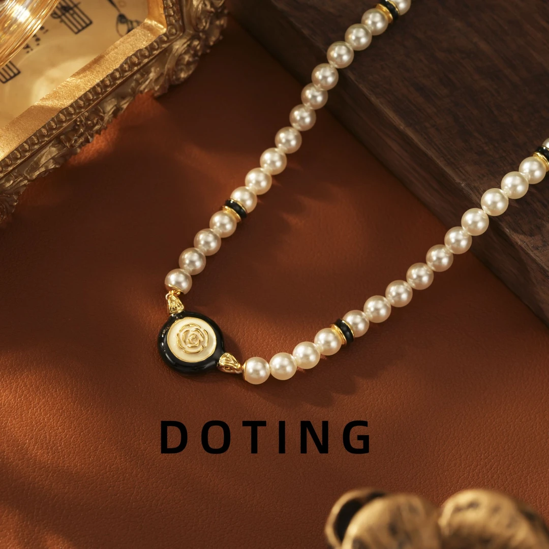 合金仿珍珠项链 《玫瑰之约》珠珠项链ZG-01181