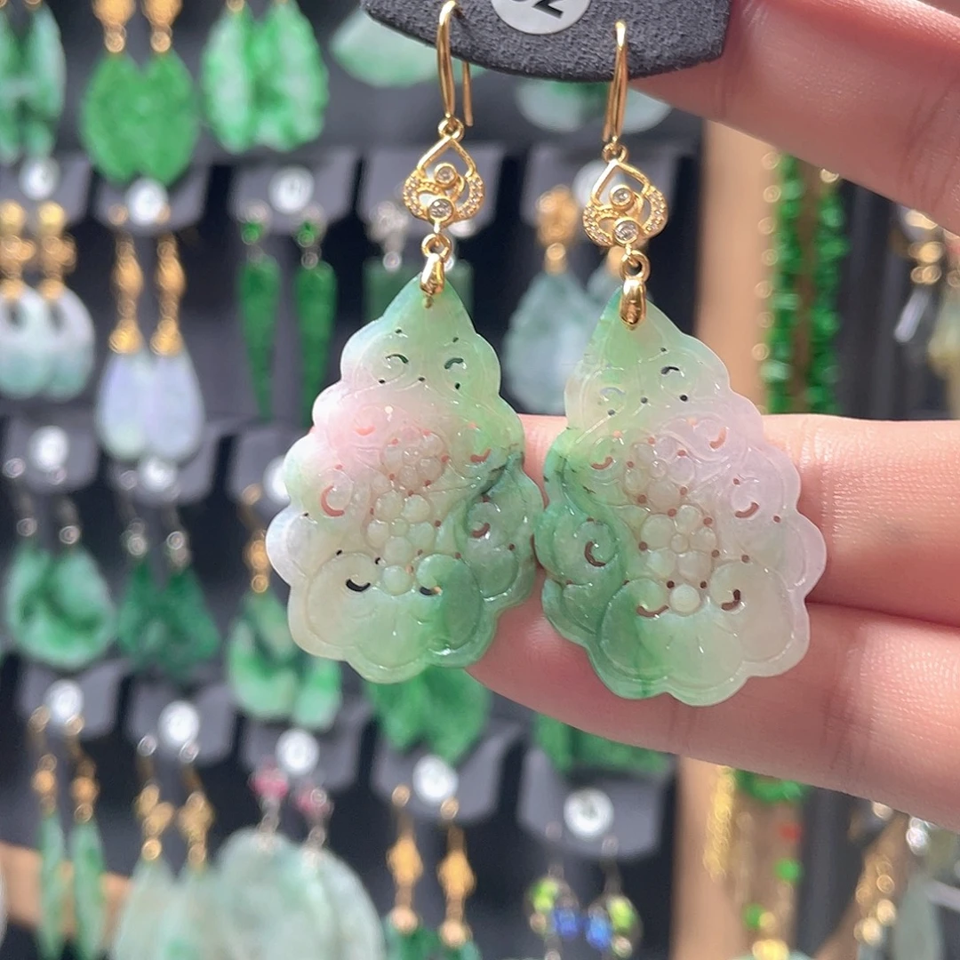 翡翠未镶嵌耳饰翡翠