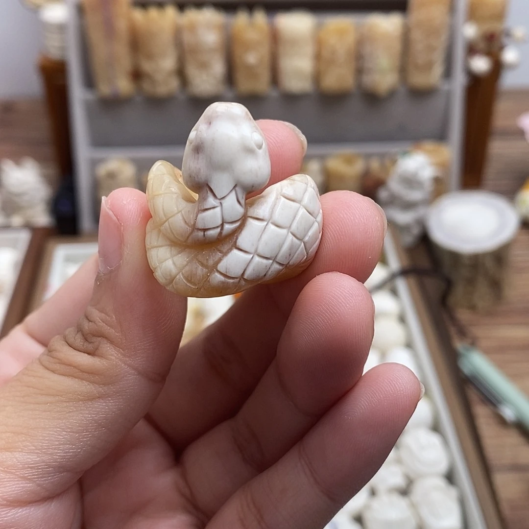 鹿骨把件c30蛇跑环不退换