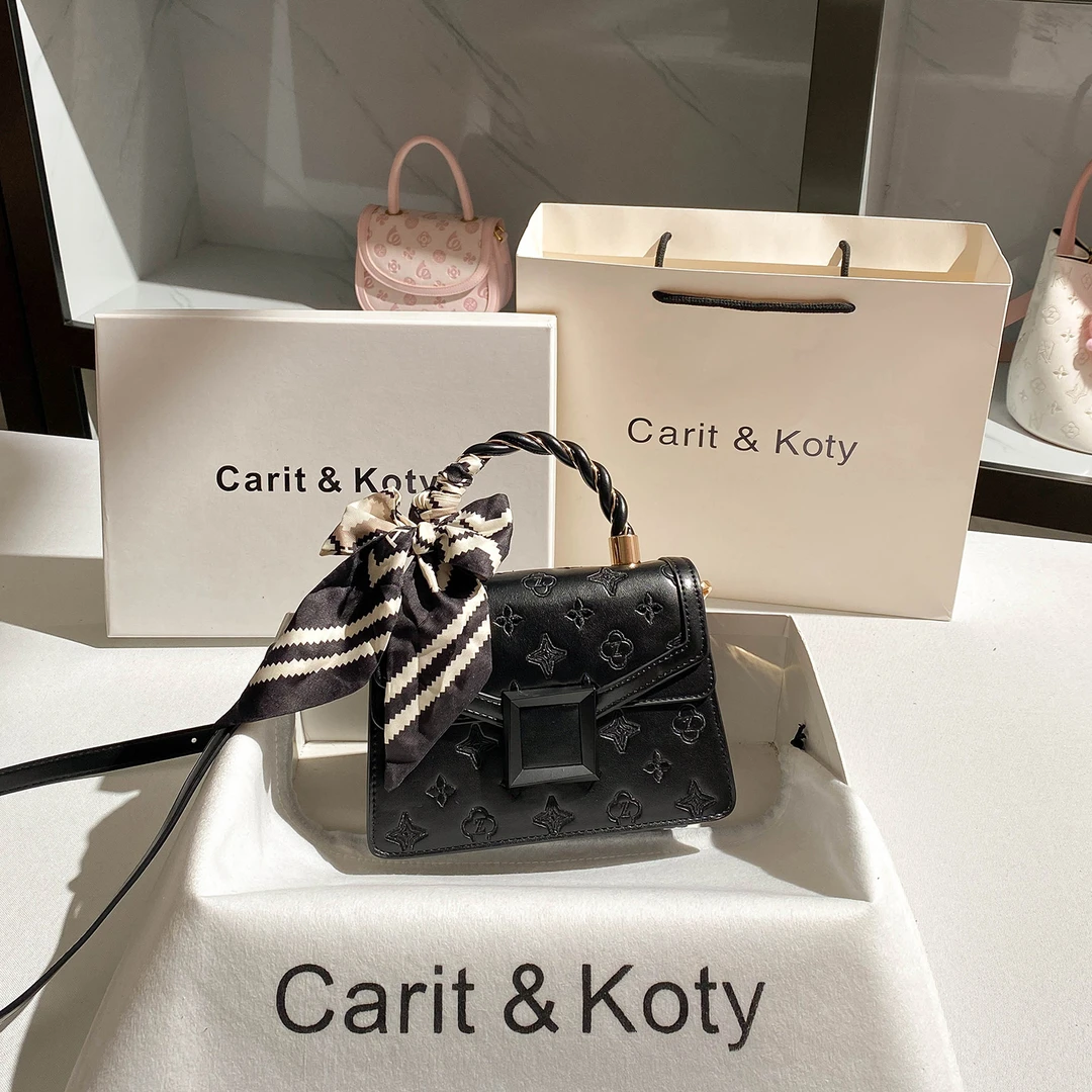 Carit Koty法式小众刺绣手提包包女2025春季新款高级感手提盒子包