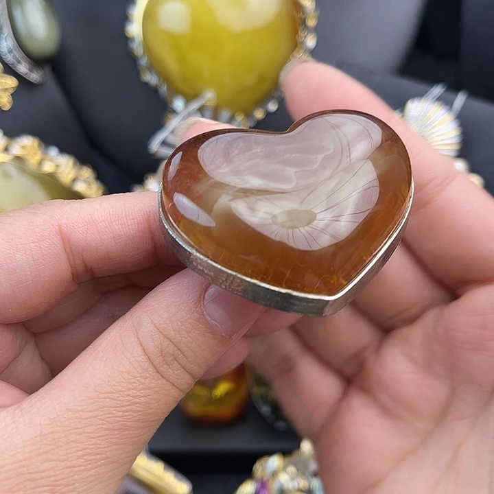 琥珀银S925镶嵌裸石