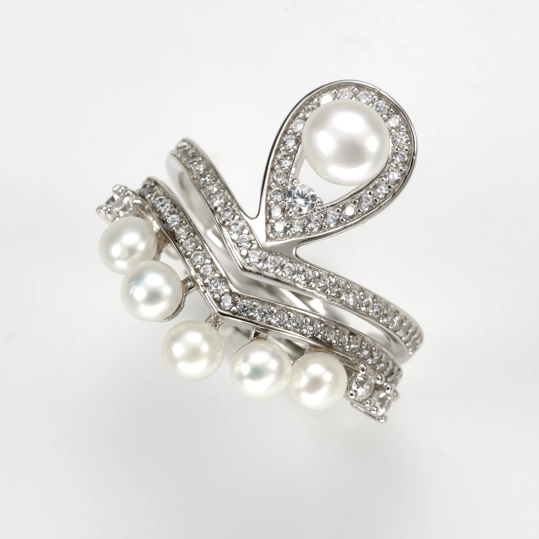 【新东方专属】俏若兰925银3.5-5.5mm淡水珍珠戒指ZJ-A-61066