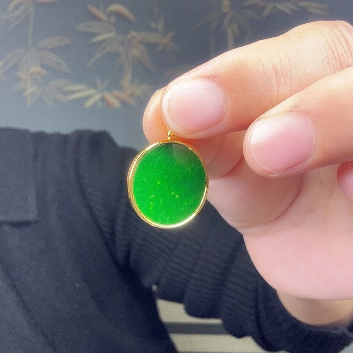 @***吖翡翠银S925镶嵌吊坠(不含链)