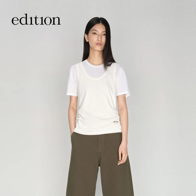 【E+轻生活系列】edition2025秋季新款U领工字背心#EBE3VET011