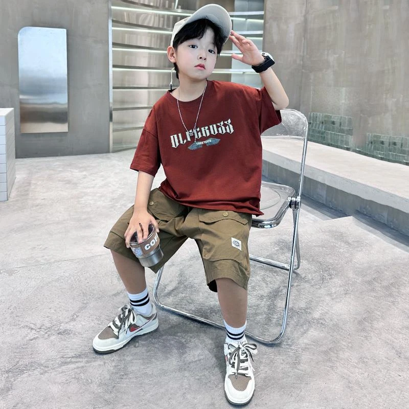 男童夏装2025新款儿童炸街痞帅男孩夏季短袖中大童潮帅气时髦
