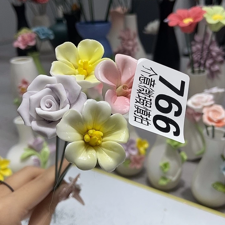 陶瓷纯手工捏花设计