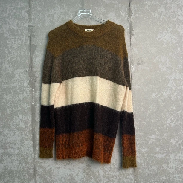 未使用 Acne studio XS*1/撞色条纹海马毛毛衣 /15375/JP