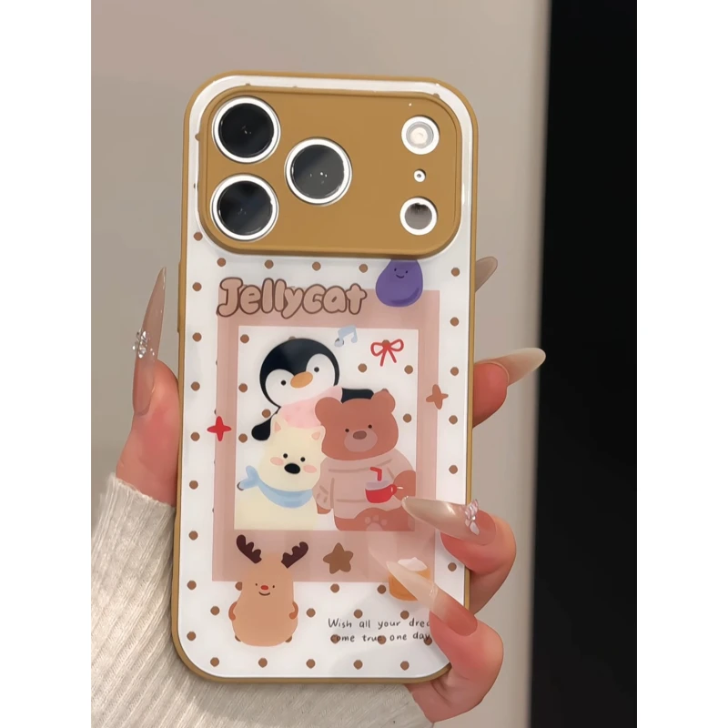 动物合照适用苹果17pro手机壳iPhone16pm肤感ins华为荣耀玻璃小米