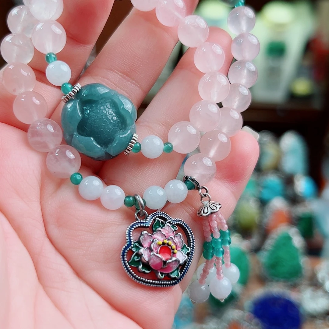 翡翠银S925镶嵌手链国风