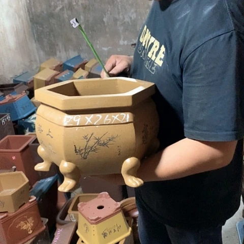 紫砂花盆手工艺品