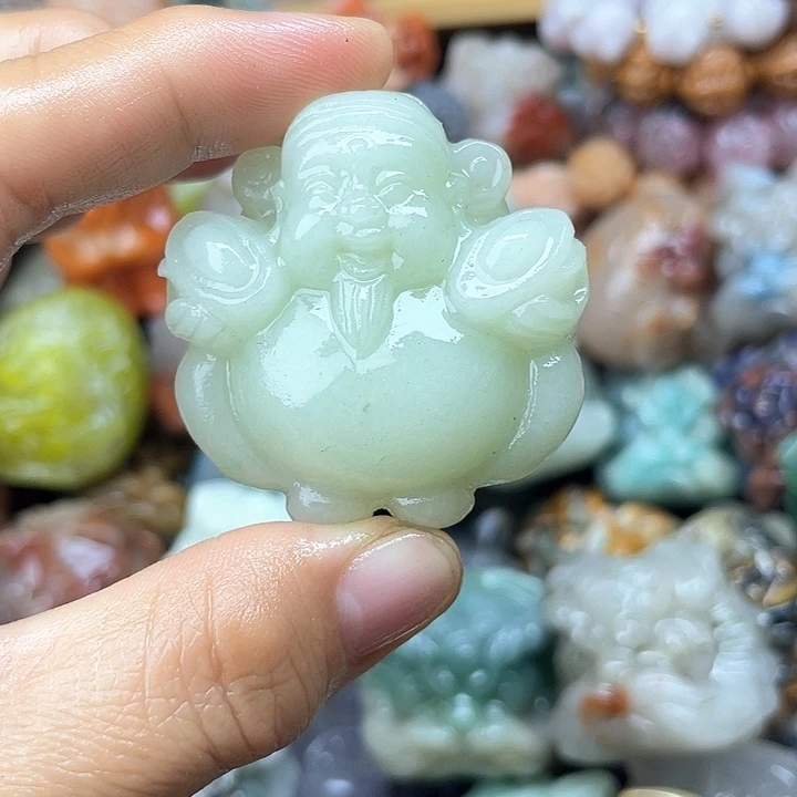 未镶嵌石英质玉珠宝奇石财神