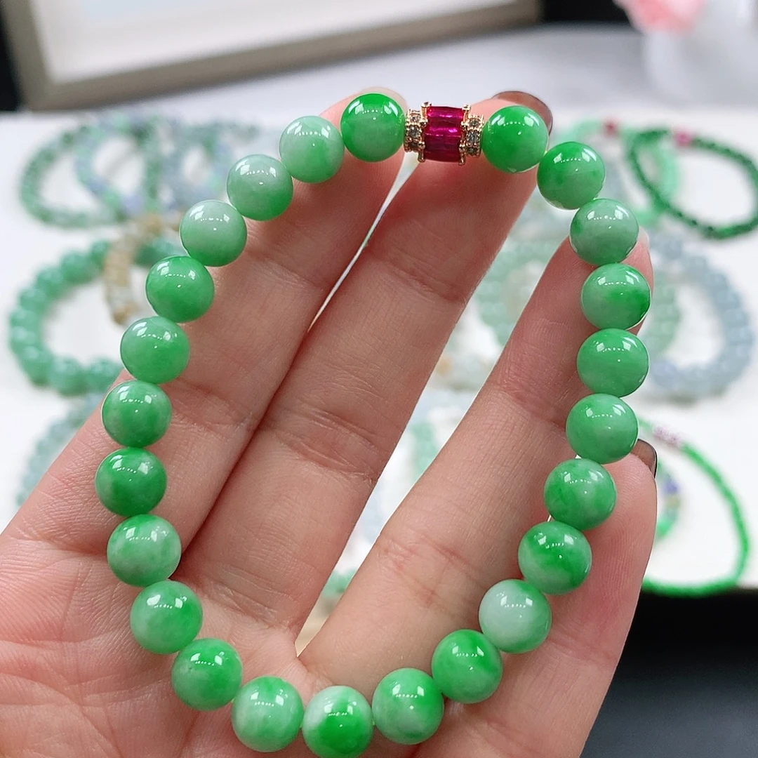 翡翠未镶嵌手链7.5mm