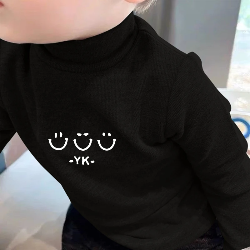 秋冬款德绒内搭男女童套头儿童打底衫中大童装长袖保暖中小童上衣