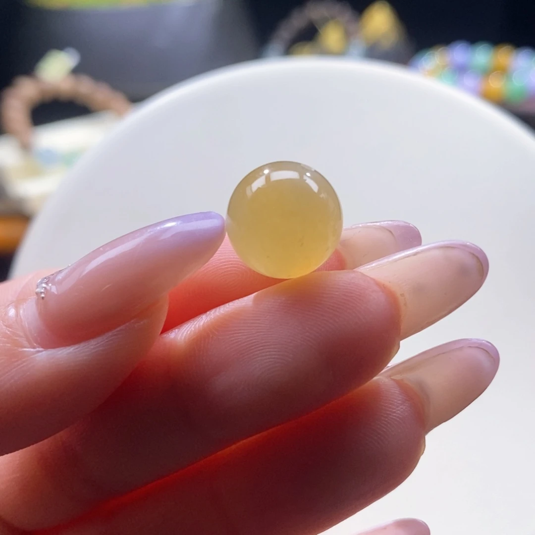 翡翠未镶嵌颈饰翡翠冰鲜黄珠