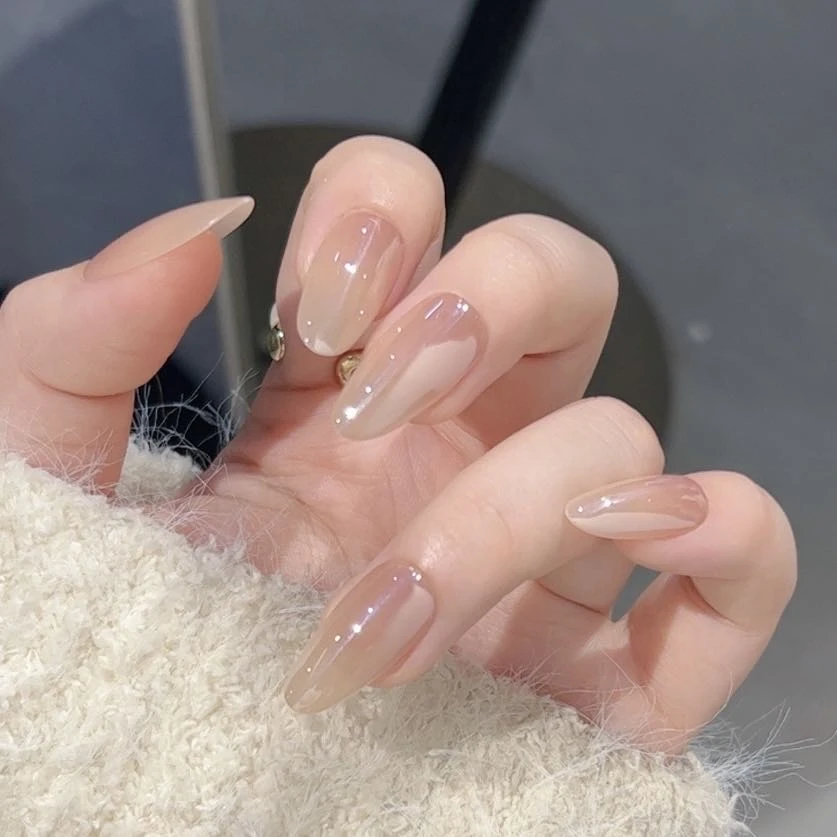 【小灯泡】指尖渐变 电镀显白美甲 野世纯手工穿戴甲