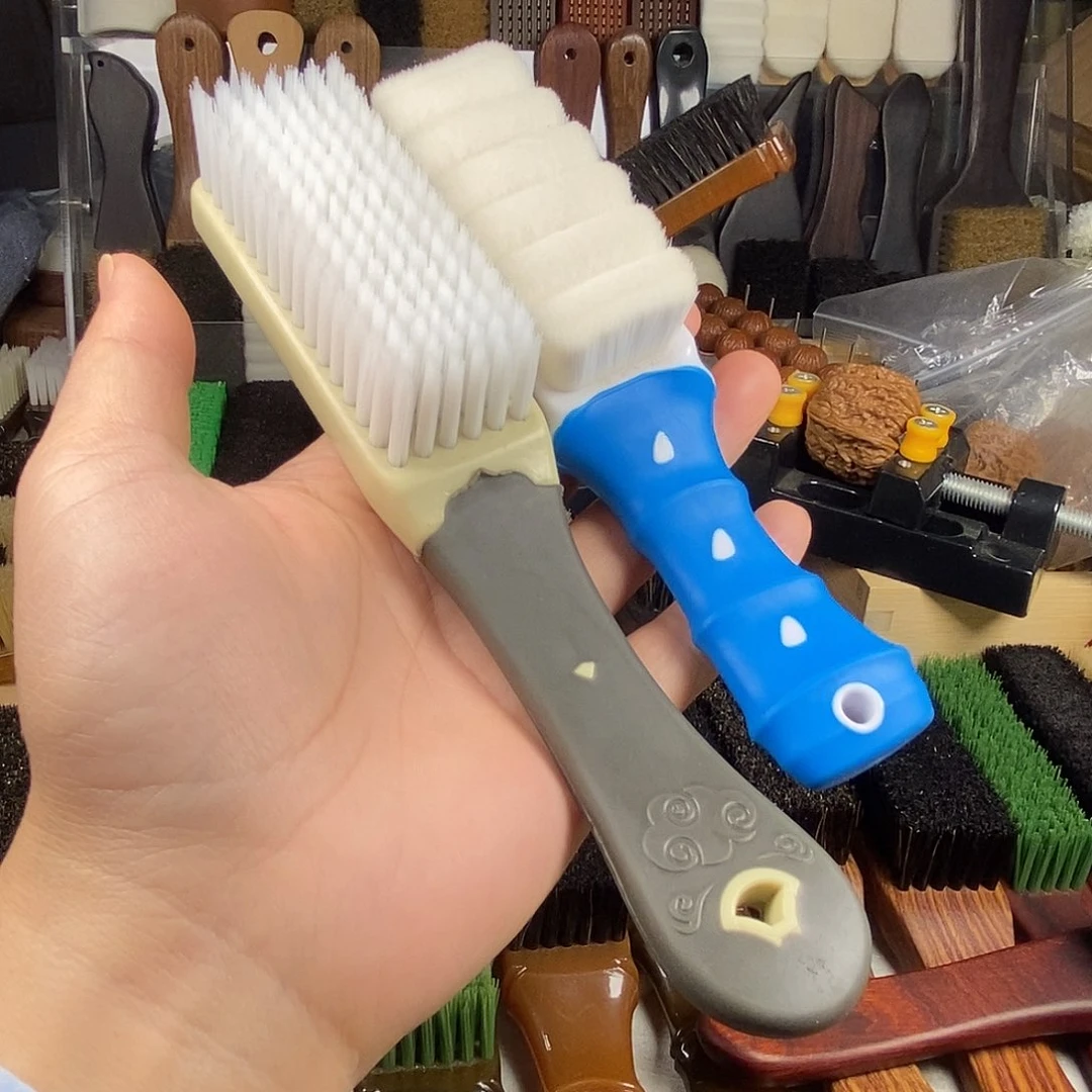 t***血祥云米色柄纳米+蓝竹节万毛刷波浪