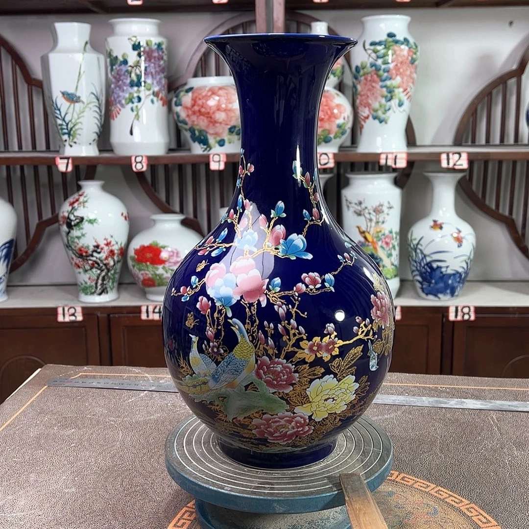 摆件陶景德镇陶瓷赏景泰蓝