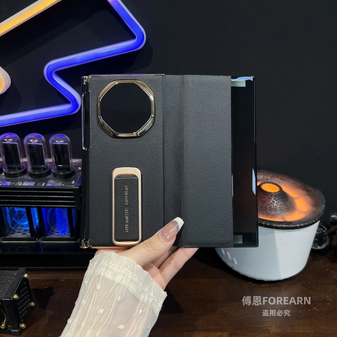 适用于华为matext手机壳全包中轴真皮折叠屏xt保护套腕带支架皮套