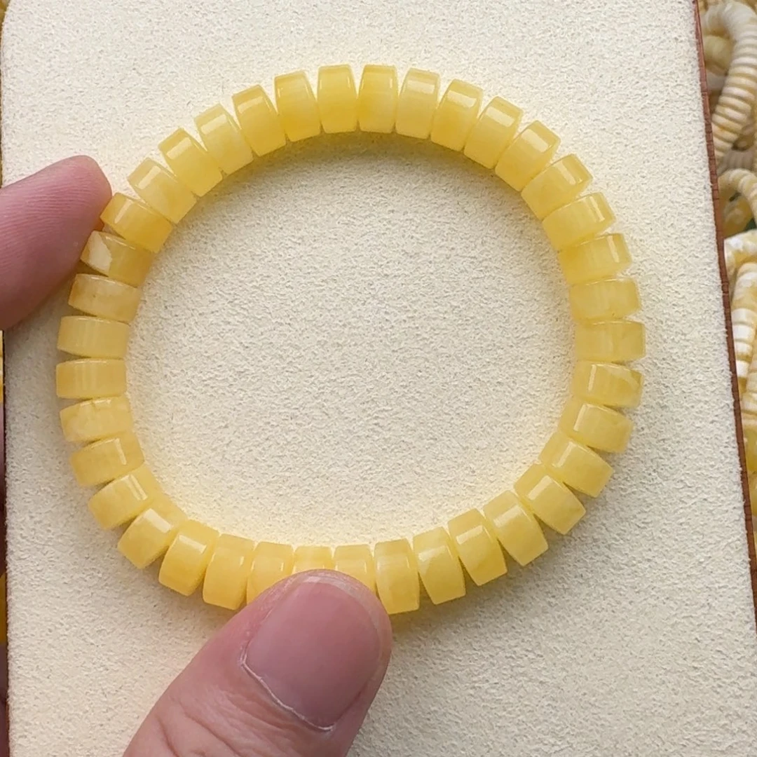 妖***）未镶嵌琥珀手链9mm精工药片12克