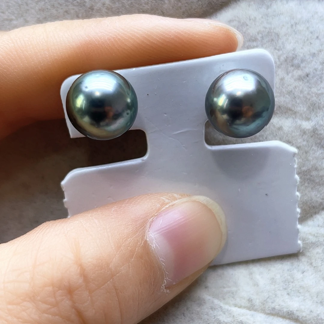 海水珍珠耳饰银S925镶嵌
