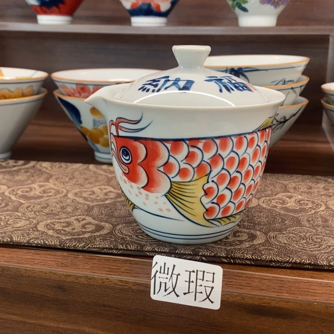 釉下彩老陶泥手工绘制