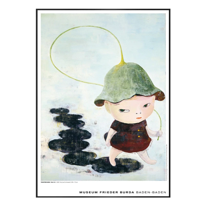 奈良美智《Walk on I》德国巴登展览艺术海报有装裱高端卡通风挂画